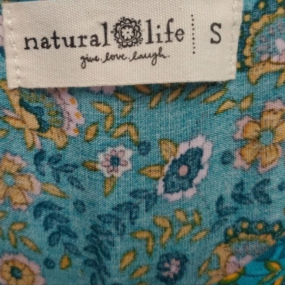 Natural Life Zoe Overalls Wideleg Jumper In Teal-blue Floral - Picture 3 of 5
